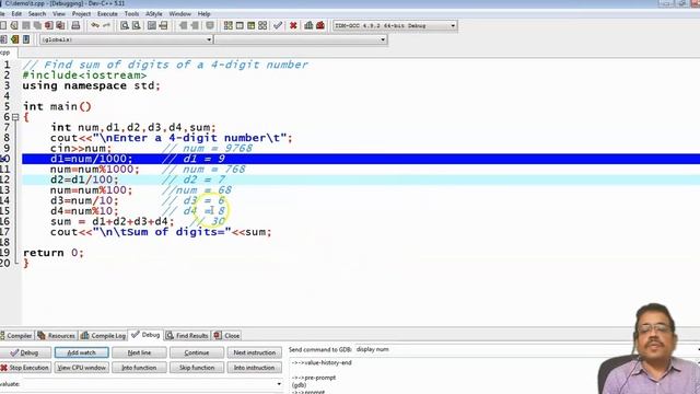 Debug C++ Program смотреть онлайн
