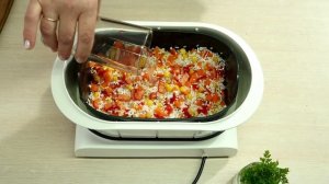 Рассыпчатый рис с овощами в пароварке
