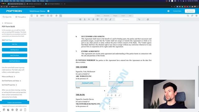 PDF Forms - Filling, Pre-Population, Adding Fields - PDFTron WebViewer Demo Series смотреть онлайн