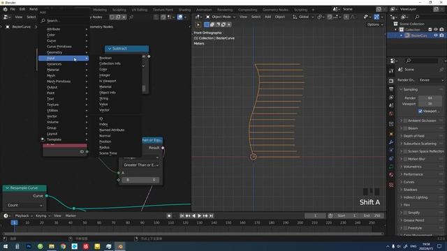 Geometry node - Select control curve top and bottom vertices - blender смотреть онлайн