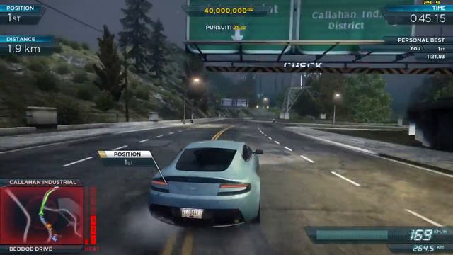 NFS Most Wanted 2012; Aston Martin V12 Vantage; Race 3 - Double Parked; смотреть онлайн