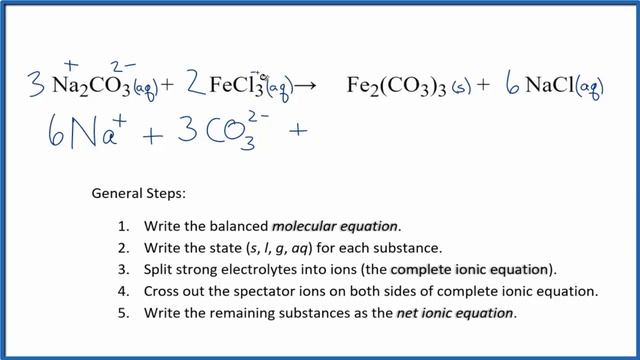 How to Write the Net Ionic Equation for Na2CO3 + FeCl3 = Fe2(CO3)3 + NaCl смотреть онлайн