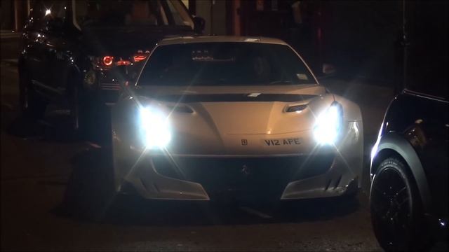 Hugh Grant Driving His Ferrari F12 TDF In London!