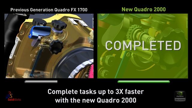 Side-by-side comparison of SolidWorks w/NVIDIA Quadro FX 1700 vs. Quadro 2000 смотреть онлайн
