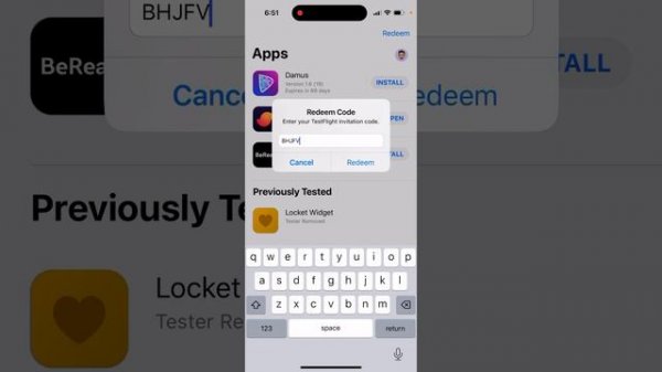 How to RETRY redeeming an invitation code in TestFlight app?