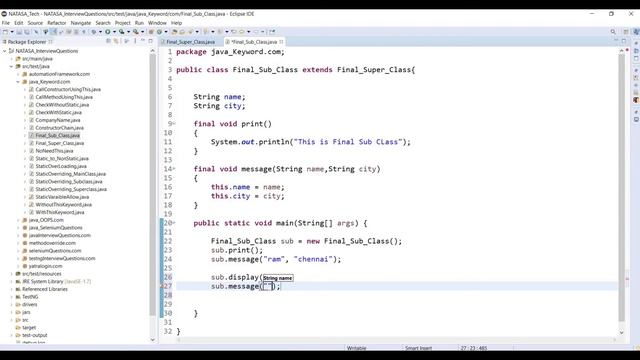 Java + Selenium # 13 | Final Override and Overload method Interview Questions | NATASA Tech смотреть онлайн