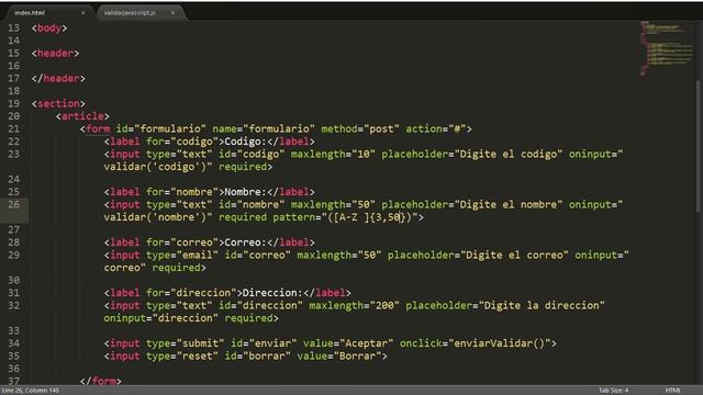 Validar un formulario en html5 con JavaScript смотреть онлайн