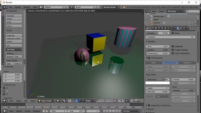 Blender Mirror Reflection with Materials смотреть онлайн
