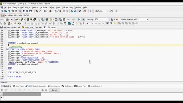 Part 3 Sick Leave Deductions PLSQL Programming смотреть онлайн