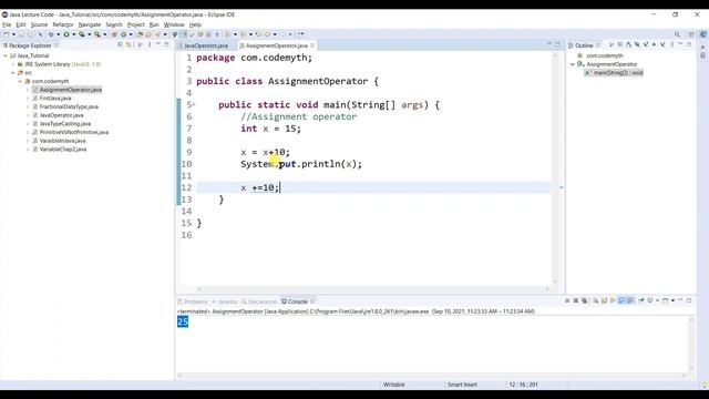 Java ASSIGNMENT Operator With Easy Example смотреть онлайн