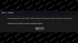 ? При обновлении CS:GO произошла ошибка неверная платформа