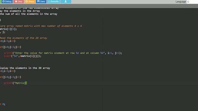 Two Dimensional Arrays in C смотреть онлайн