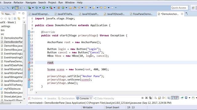 JavaFX AnchorPane Example смотреть онлайн