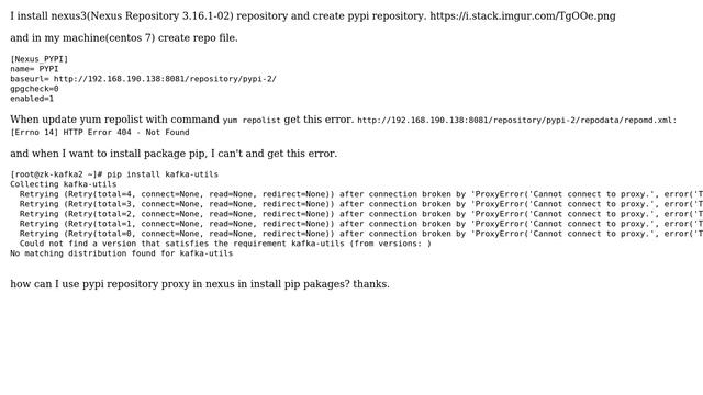 Install pip package with nexus3 repository and pypi proxy смотреть онлайн