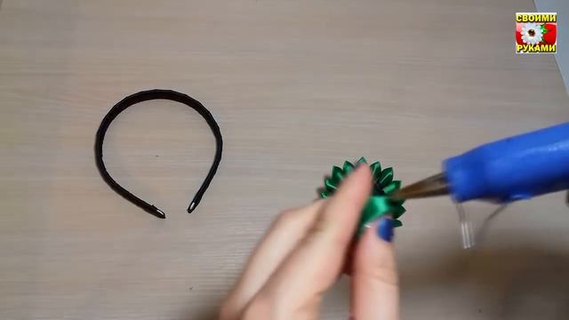 Корона для новогоднего костюма ёлочки - МК, мастер-класс канзаши (рус) смотреть онлайн