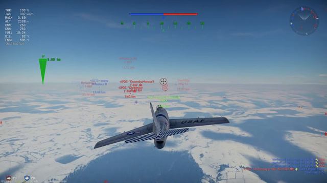 North American F-86 Sabre F-2 | War Thunder | Full fight смотреть онлайн