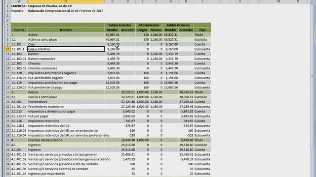 6-7 Como exportar la balanza de comprobación a excel en Administrando.mx смотреть онлайн