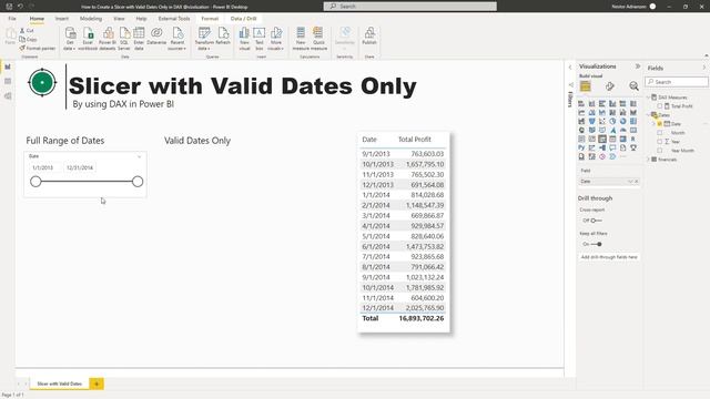 How to Create a SLICER for VALID DATES Only in DAX смотреть онлайн