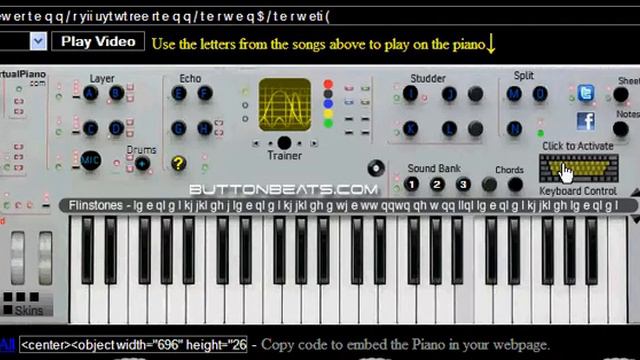 Tetris Theme on ButtonBeats Virtual Piano смотреть онлайн