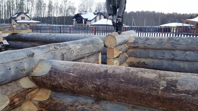 Сверление отверстий под нагель в срубе из бревна для бани смотреть онлайн