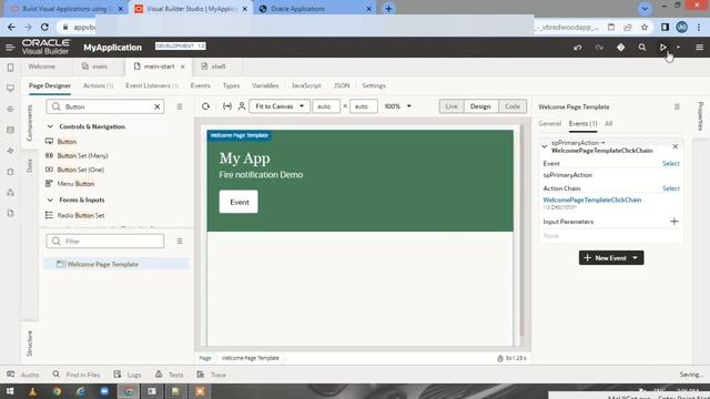 Primary Action Chain Issue in Redwood Welcome Page Template in Oracle VBCS смотреть онлайн