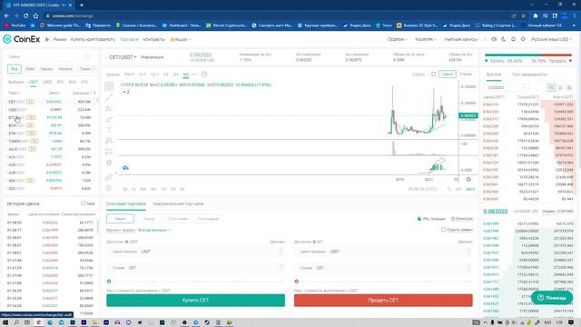 💓Как купить Биткойн на Бирже CoinEx/Купить криптовалюту за рубли