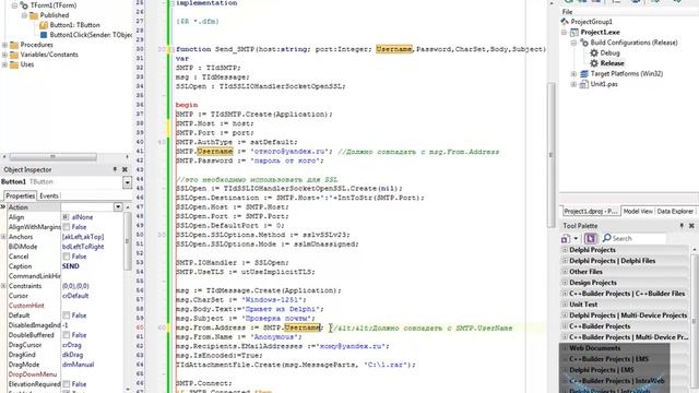 Delphi XE7 Отправка письма на почту с вложенным файлом SMTP протокол смотреть онлайн