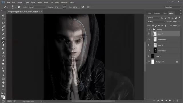 Create Halloween-Inspired Skull Makeup In Adobe Photoshop смотреть онлайн