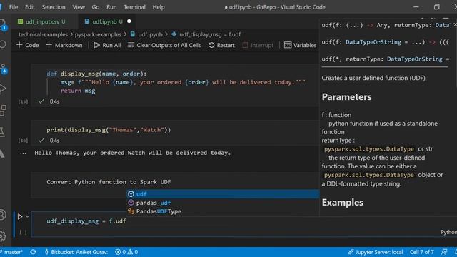 PySpark Examples - User Defined Function (UDF) - Spark SQL смотреть онлайн
