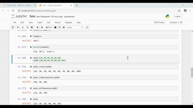 Sets | union, intersection,difference,difference_update in sets | Python Tutorial for beginners смотреть онлайн