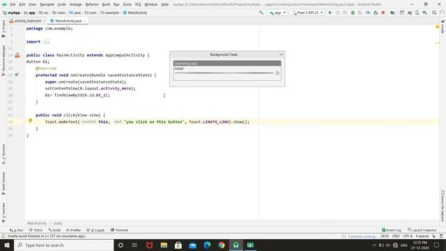 Button handling in android studio 4.0 || set listener on Button and show toast message смотреть онлайн