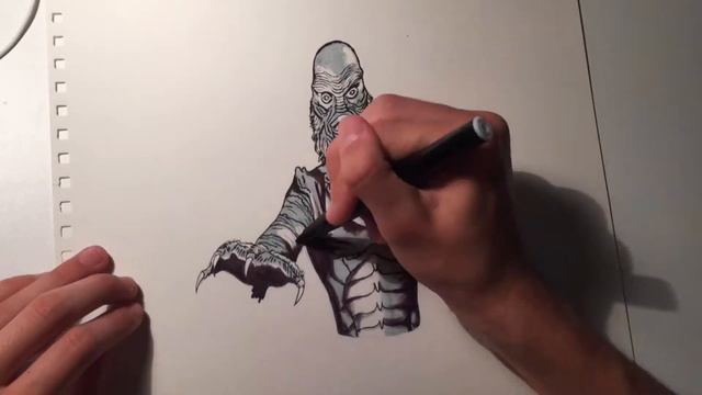 Drawing the Creature from the Black Lagoon in 3D смотреть онлайн