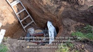 Прокол грунта под водопровод на глубине 1,8 метра