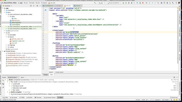 5 - Kotlin Recycle View - Data Binding Click management смотреть онлайн