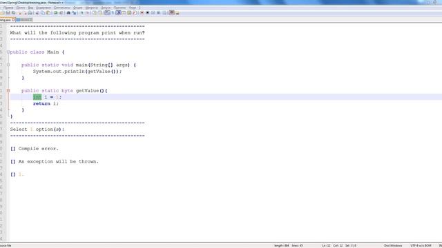 OCA Java SE 8 Programmer I. Using Operators and Decision Constructs. Training 7. смотреть онлайн