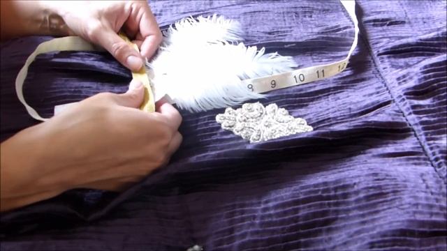 How to make a Gatsby 1920s headband tutorial, DIY flapper feather diamante headpiece - Crafts смотреть онлайн