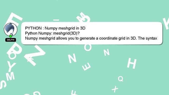 PYTHON : Numpy meshgrid in 3D смотреть онлайн