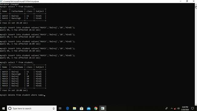 MySQL :- Delete and Update смотреть онлайн