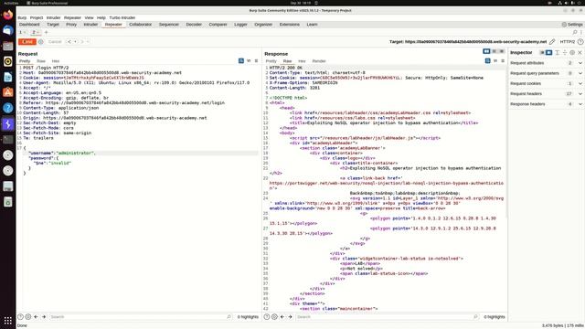 Exploiting NoSQL operator injection to bypass authentication смотреть онлайн