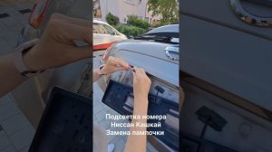 как поменять лампочку на подсветке номера в Ниссан Кашкай.