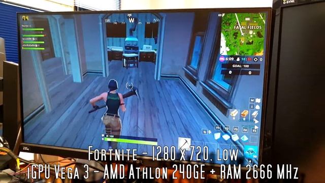 Playing Fortnite on AMD Athlon 240GE - no discrete graphics card смотреть онлайн