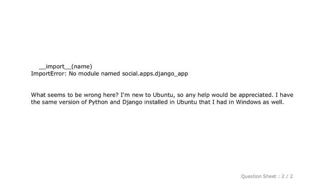 Django : Django: ImportError: No module named social.apps.django_app смотреть онлайн