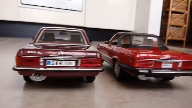 Mercedes Benz 1:18 R107 350SL Hardtop Vs 300SL Softtop US Version Norev Comparison