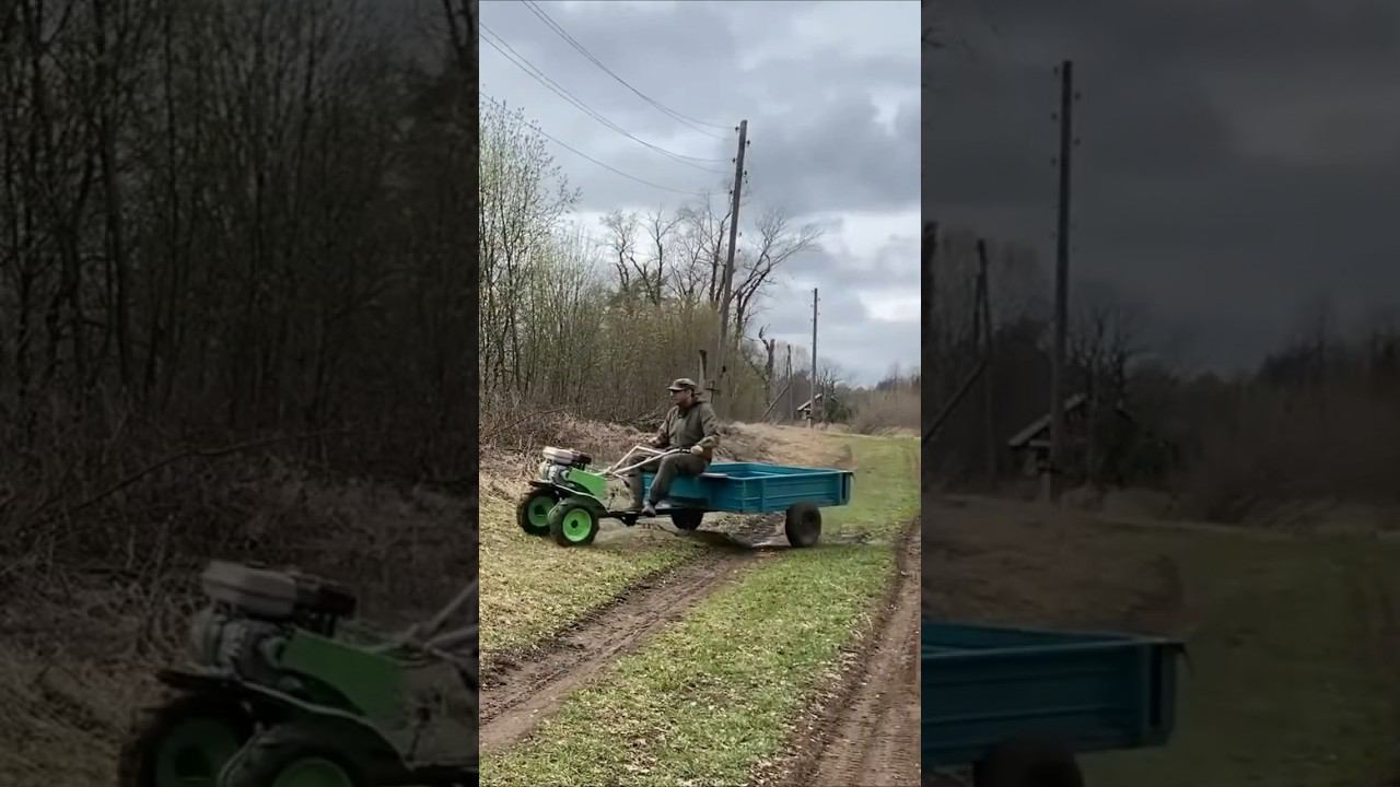 И пашет и возит. Многофункциональный мотоблок с пониженной скоростью Муравей-4К #redverg смотреть онлайн