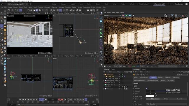 Interior Lighting in V-Ray for Cinema 4d смотреть онлайн