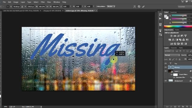 Hiệu ứng chữ Rainy Text trong photoshop смотреть онлайн