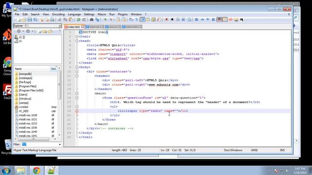 HTML5 Programming Tutorial | Learn HTML5 Quiz Application - Introduction смотреть онлайн