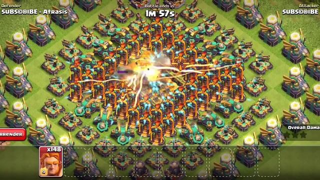 | ALL GROUND SUPER TROOPS VS HARD DEFENCE BASE LAYOUT | #clashofclans #gaming смотреть онлайн