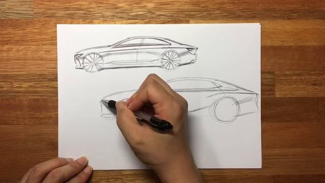 Car design sketch - how to draw side view sketch [021] смотреть онлайн