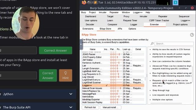 Burp Suite: Extender - TryHackMe Junior Penetration Tester 4.5 смотреть онлайн